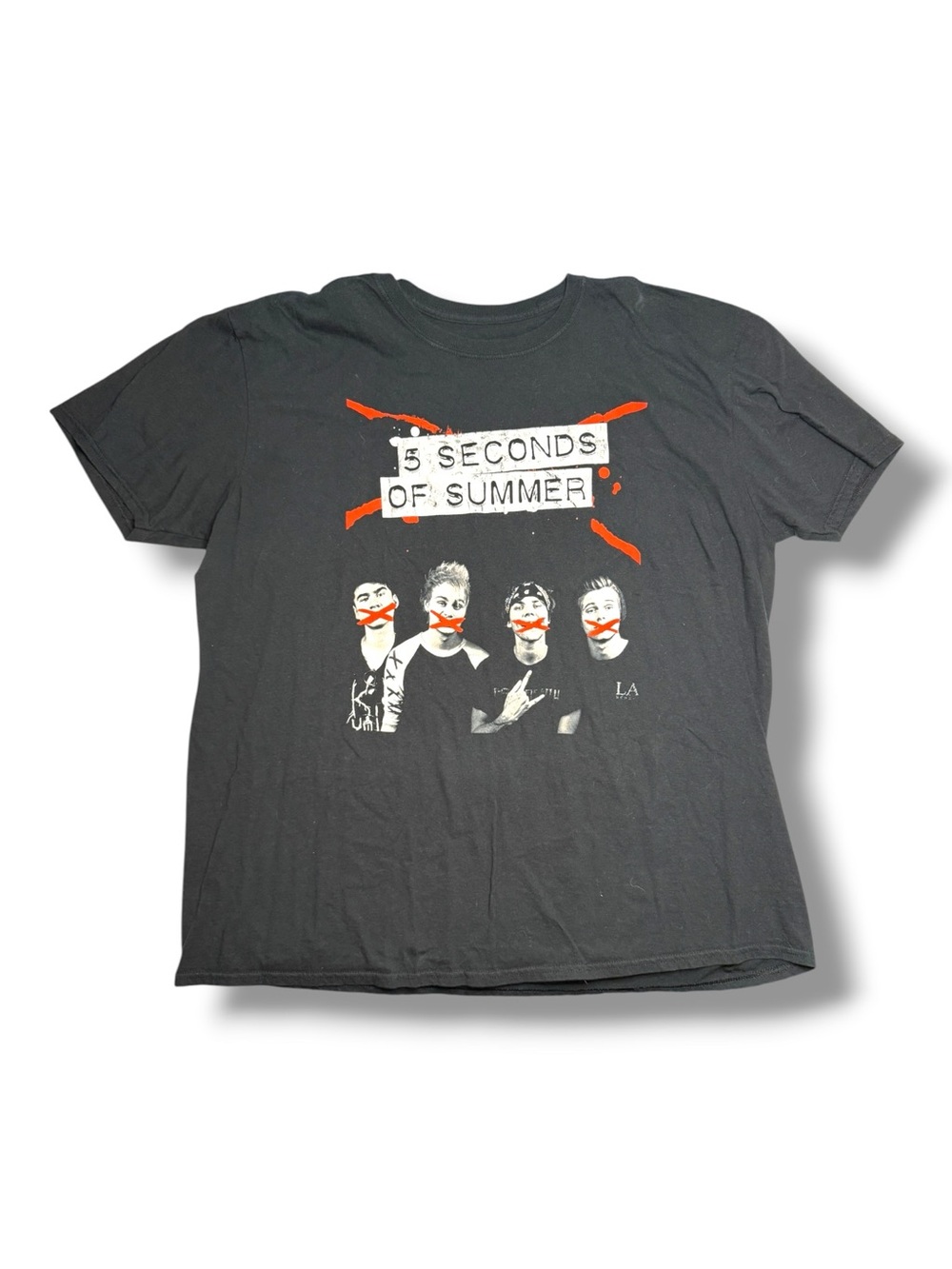5 Seconds of Summer Band T Shirt Mens Medium Black 2015 Tour Concert Pop